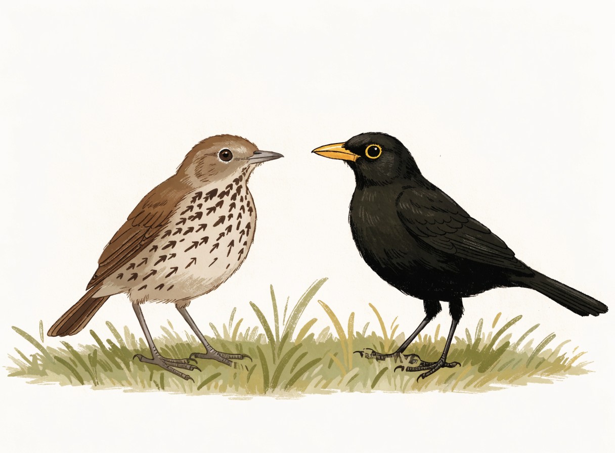 Song Thrush & Blackbird
